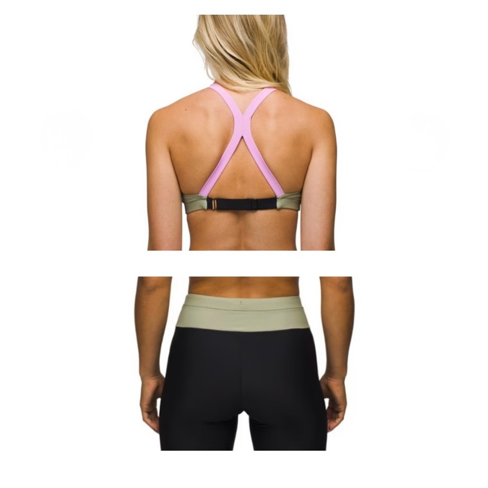 Baha Bound Swimsuit Top & 7” Shorts Size XS/S Black Colorblock NWT Athleisure - Picture 3 of 12